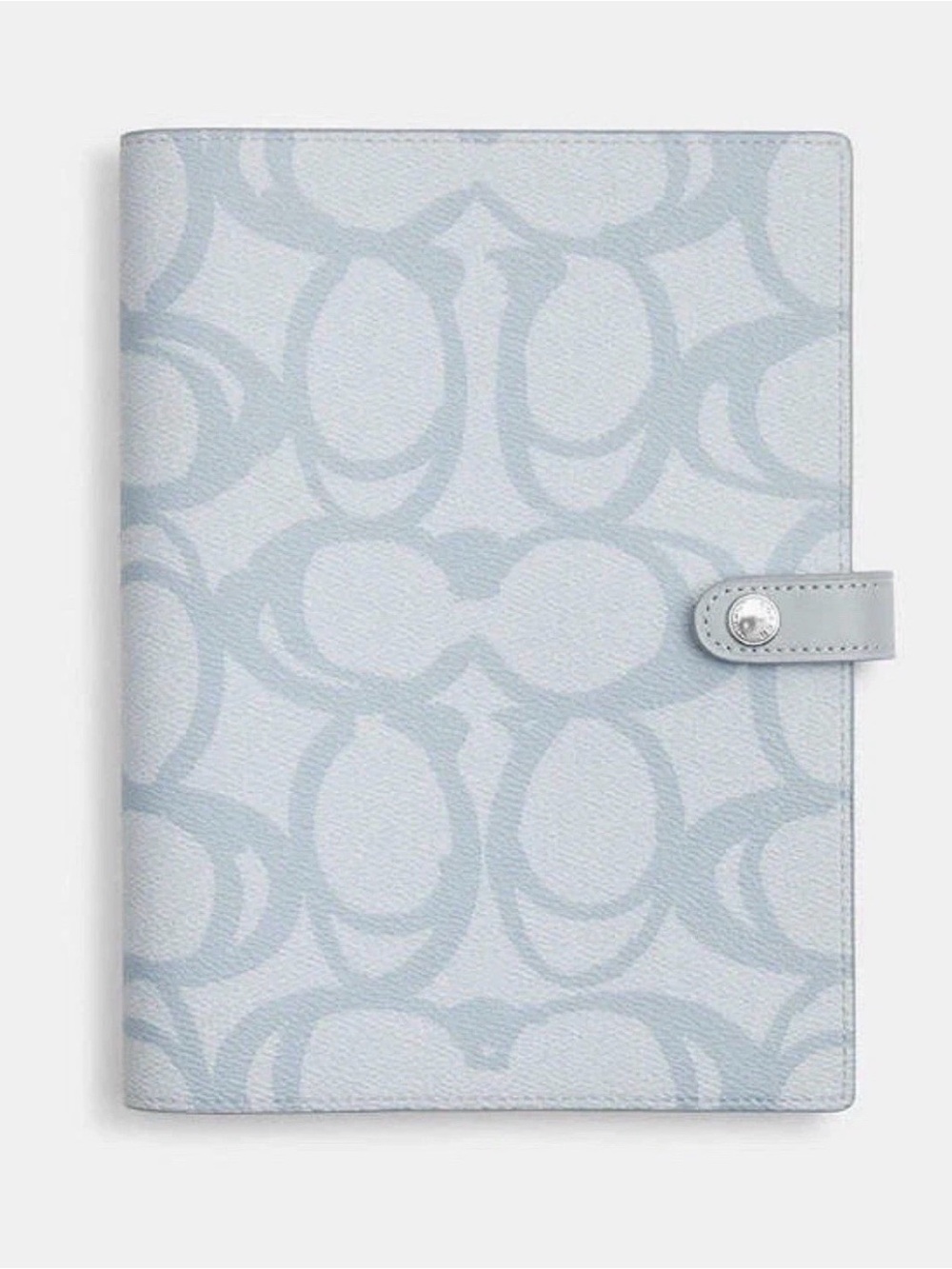 Coach Light Blue Signature Tabbed Notebook Cover